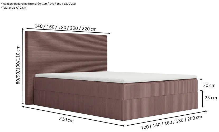 Łóżko kontynentalne MAXI 2 - 140x200