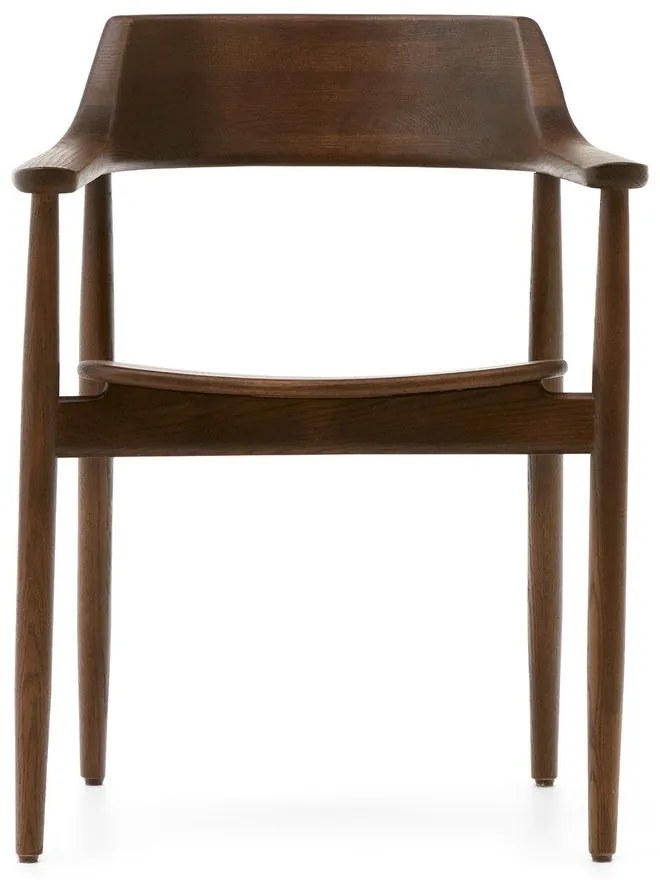 Brązowe krzesło z litego drewna dębowego Fondes – Kave Home