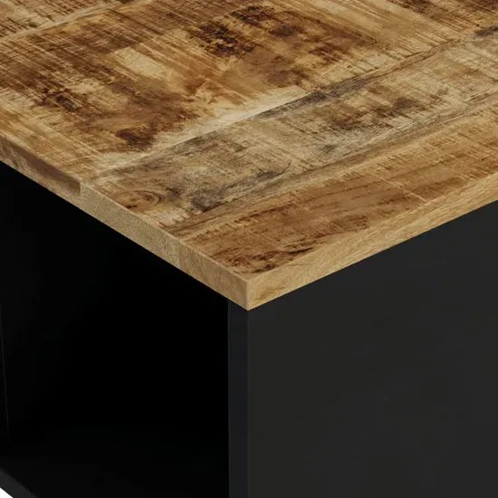 Stolik kawowy w stylu loft z drewnianym blatem jasnobrązowy - Tanaf