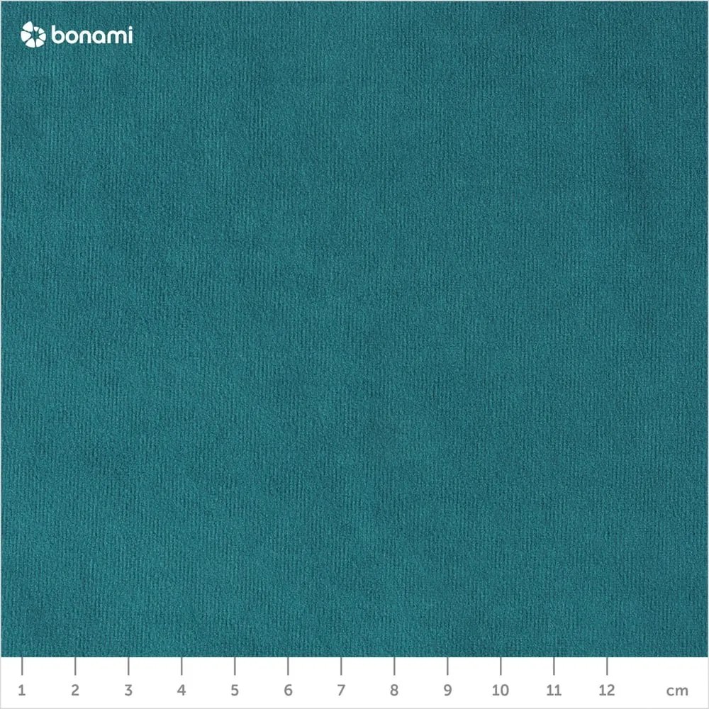 Turkusowy aksamitny narożnik rozkładany Miuform Stylish Stan L, prawostronny