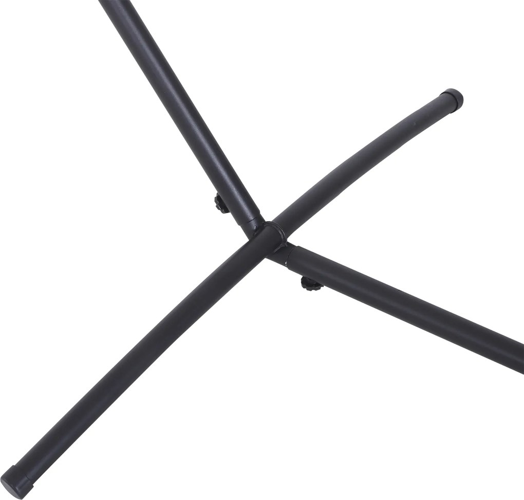 Outsunny stelaż stojak na hamak z hakami metal rama hamaka czarna 280x120x110cm | Aosom PL