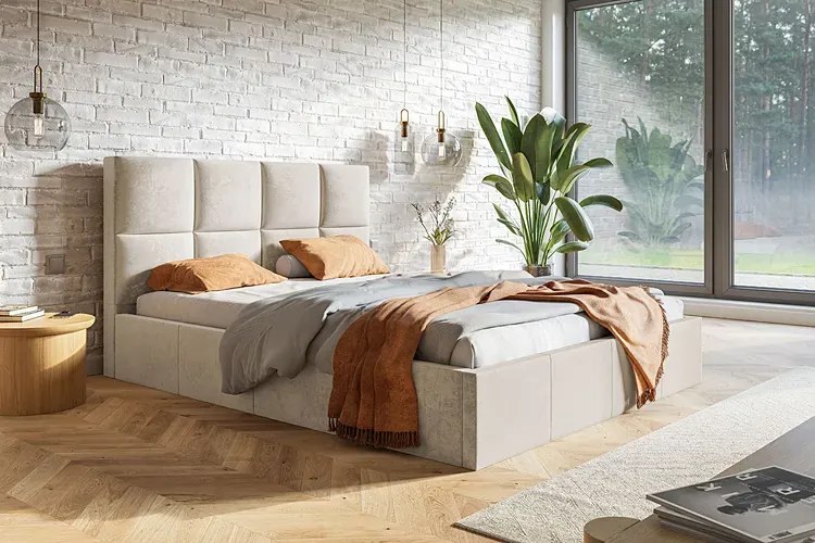 Jednoosobowe łóżko z pojemnikiem 120x200 Kamelia 3X - 36 kolorów