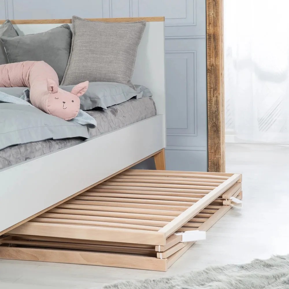 Naturalne łóżeczko na kółkach 60x120 cm Fold up – Roba