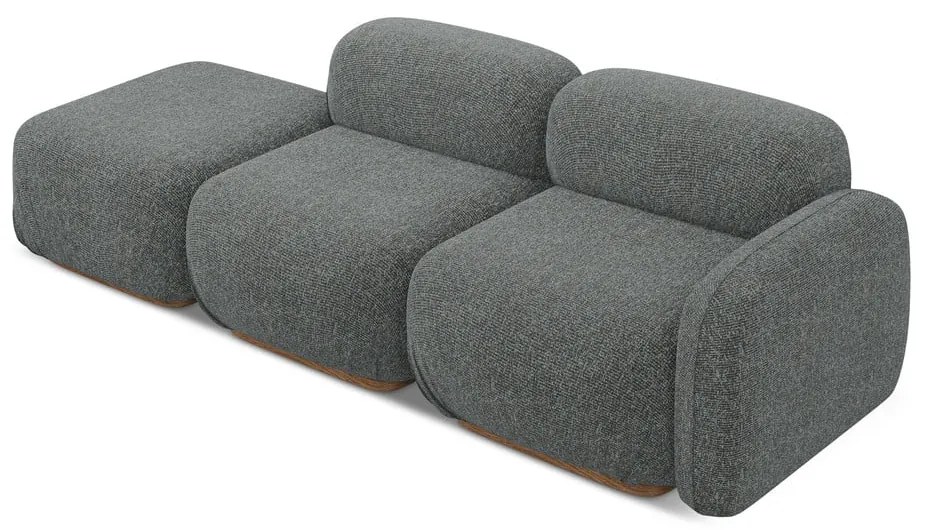 Szary szezlong modułowy (prawostronny) Ailani – Makamii