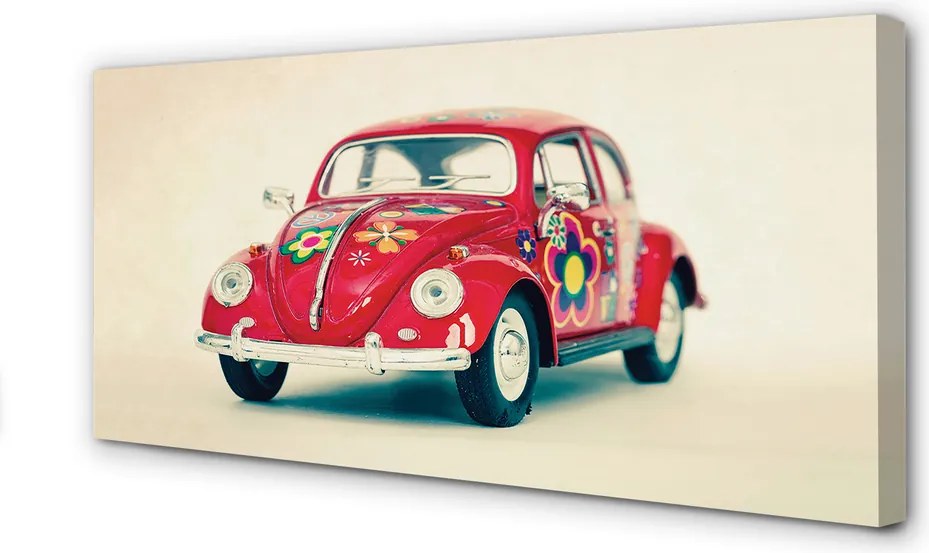 Obraz na płótnie Retro Auto w Kwiaty