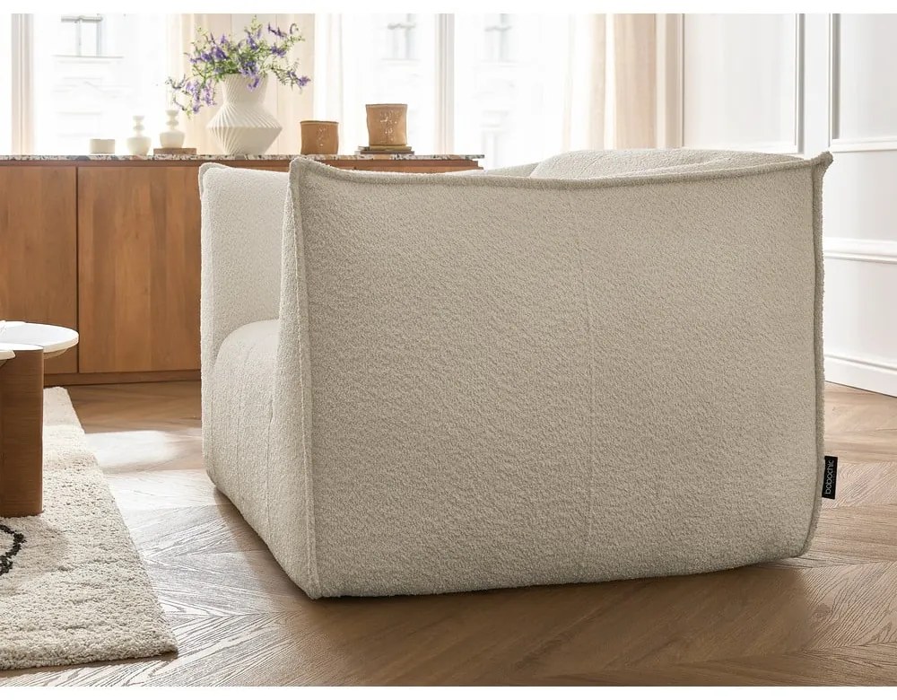 Beżowy fotel z materiału bouclé Giorgia – Bobochic Paris
