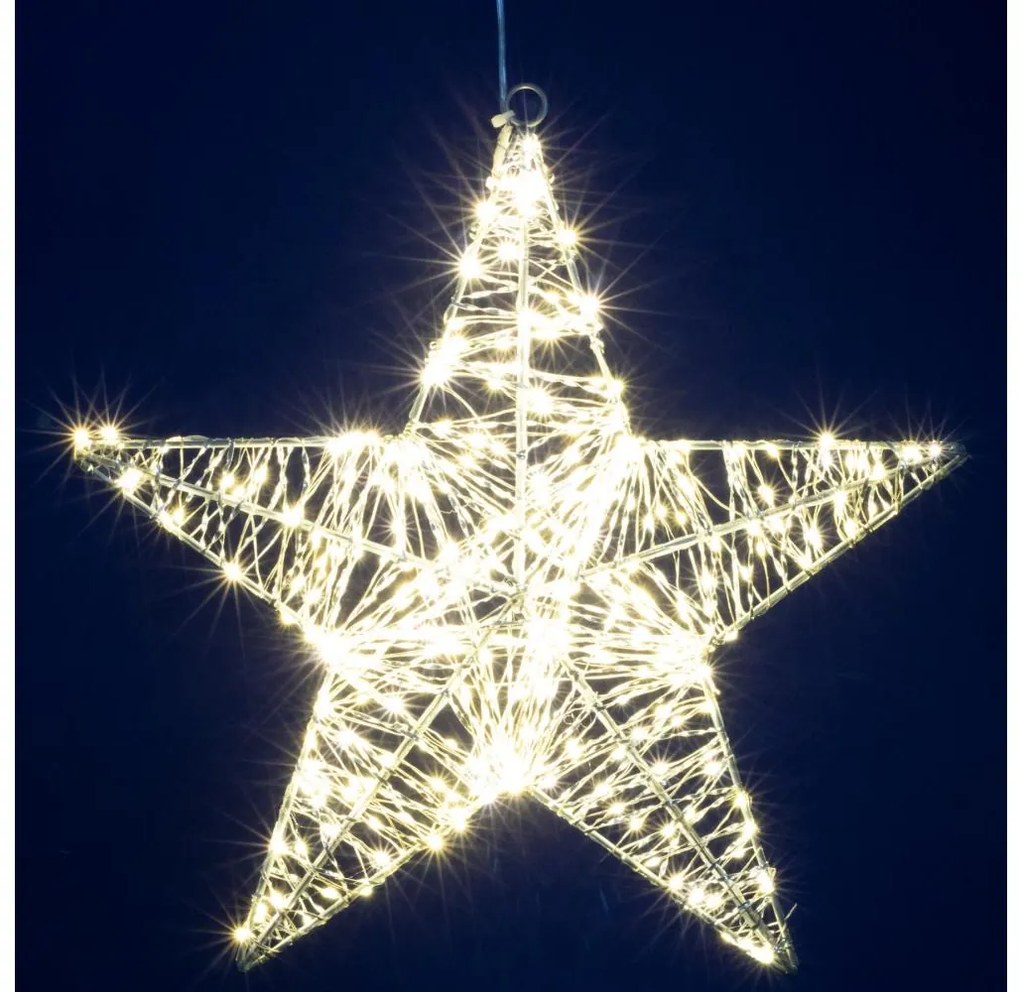 LED Świąteczna dekoracja 320xLED/230V 45 cm gwiazda ciepła biel