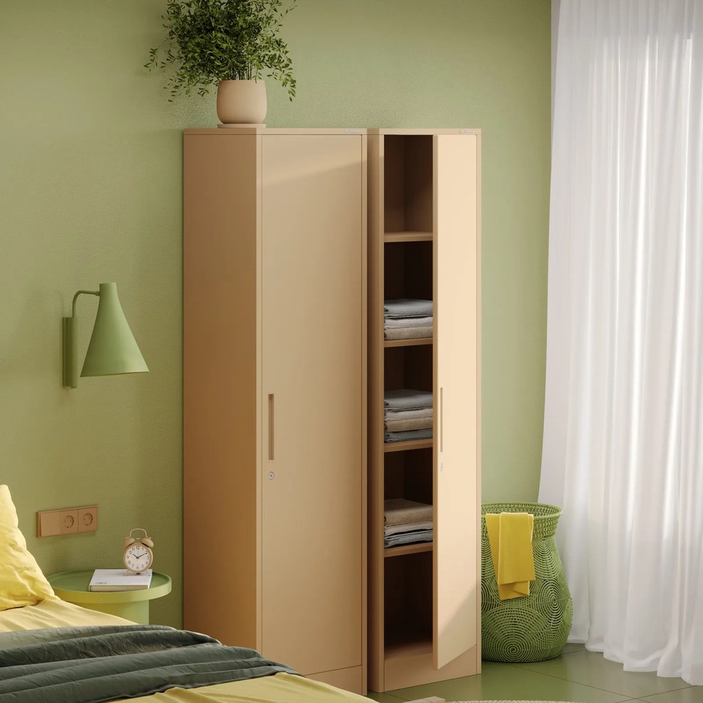 Metalowa szafa aktowa Alex Fresh Style 45x40x185 cm beżowa