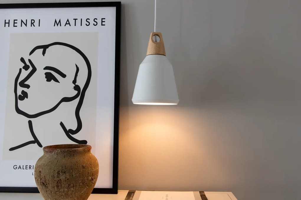 Biała wisząca lampa NAO