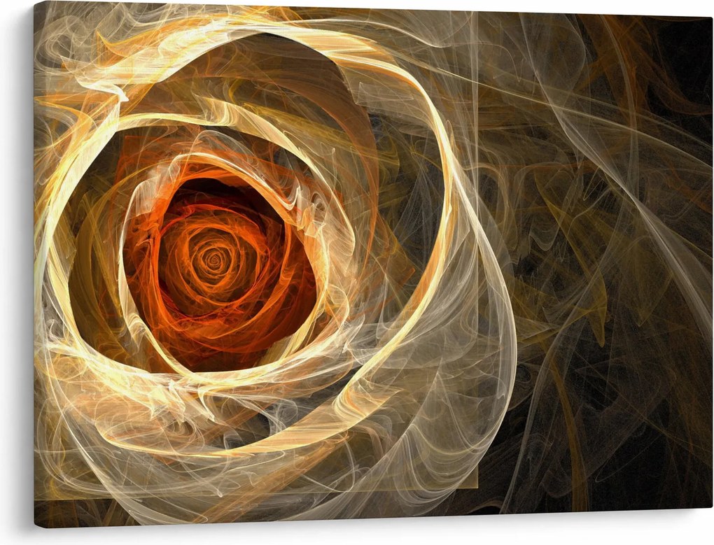 Obraz - Abstrakcyjne róże w ognistych kolorach (70x50 cm)