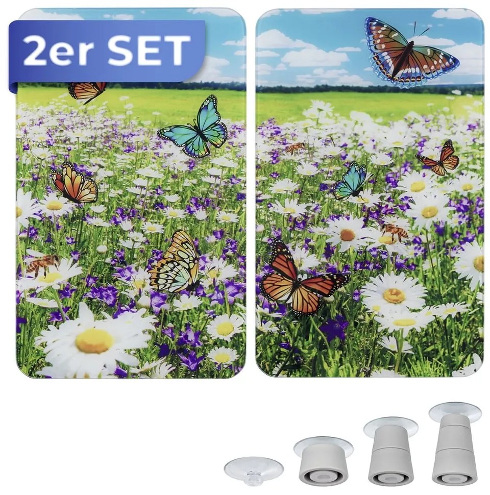 Płyty ochronne na kuchenkę ze szkła hartowanego zestaw 2 szt. 52x30 cm Summer Meadow – Maximex
