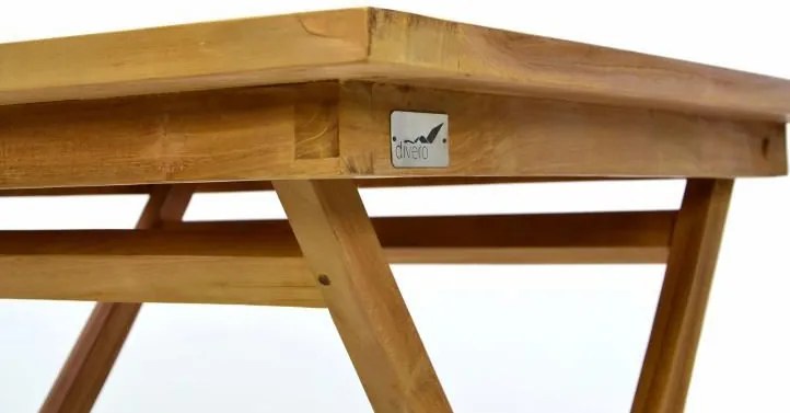 Stół ogrodowy DIVERO z drewna tekowego 80 x 80 cm