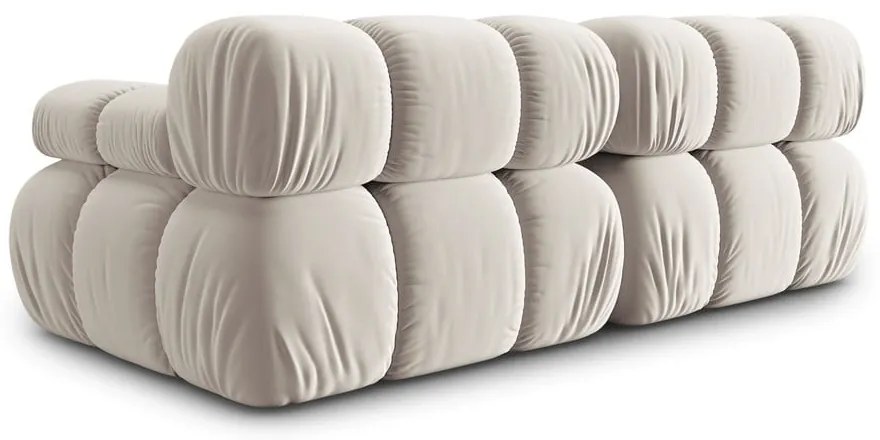 Beżowa aksamitna sofa modułowa 188 cm Bellis – Micadoni