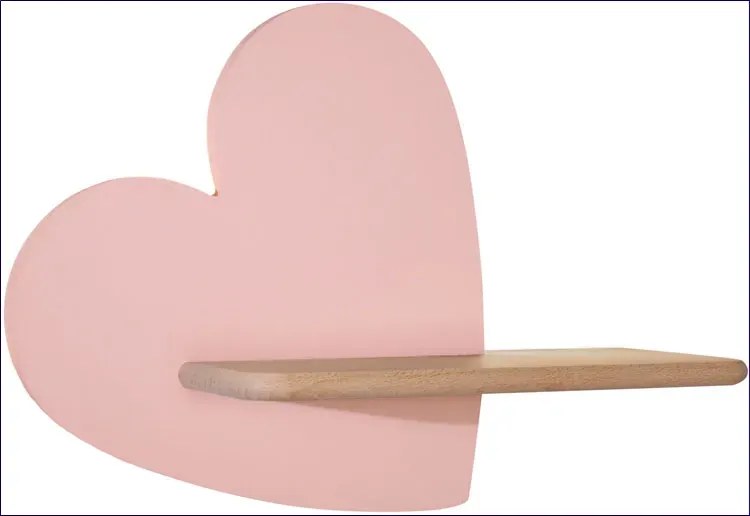 Różowy kinkiet dziecięcy w kształcie serca F6-W12