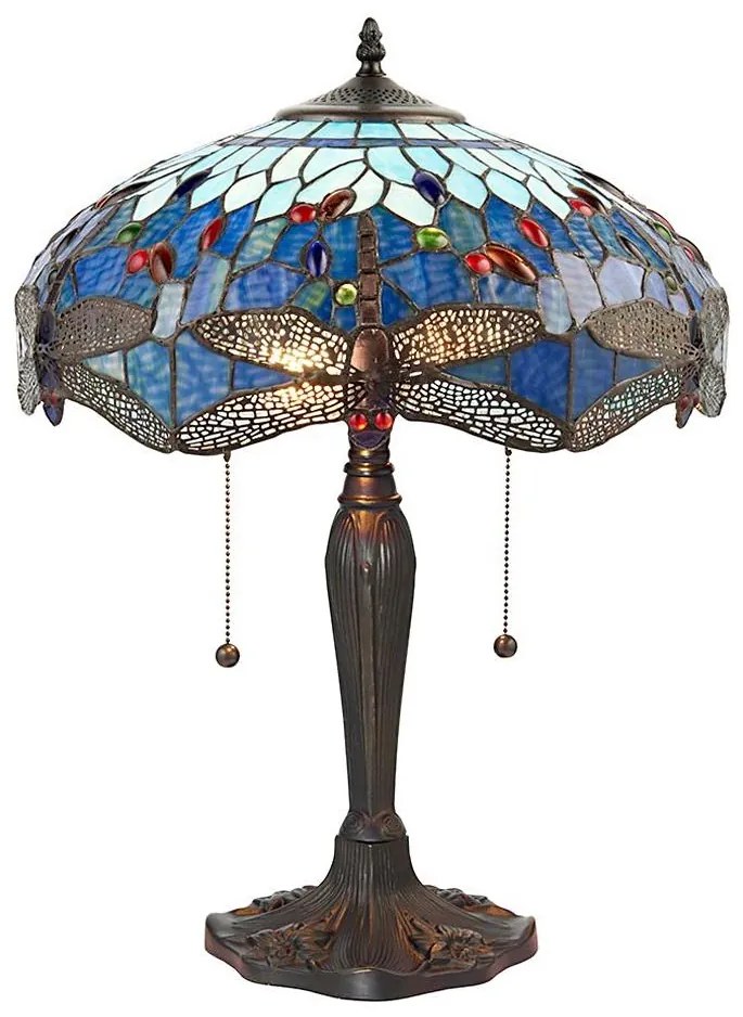 Endon 64089 - Lampa stołowa Tiffany DRAGONFLY 2xE27/60W/230V śr. 41 cm