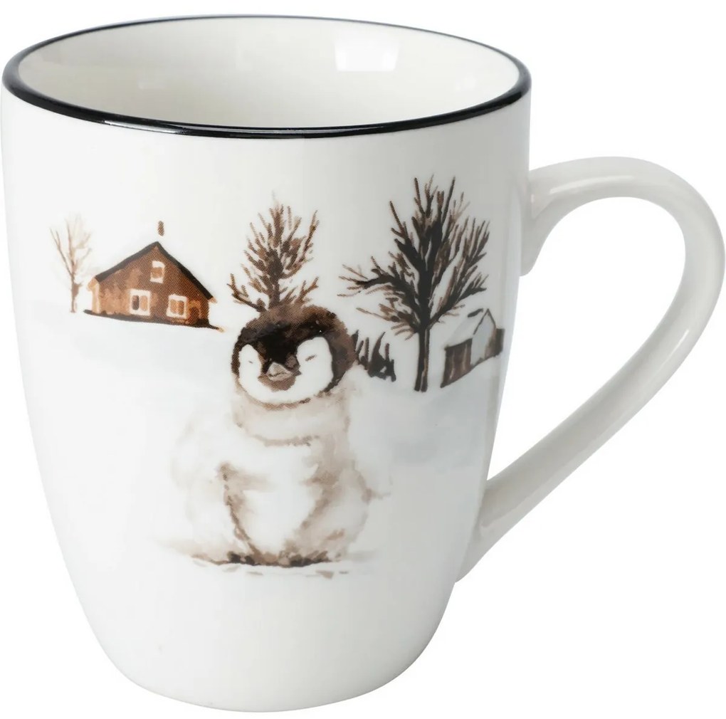 Kubek porcelanowy Winter Penguin, 320 ml