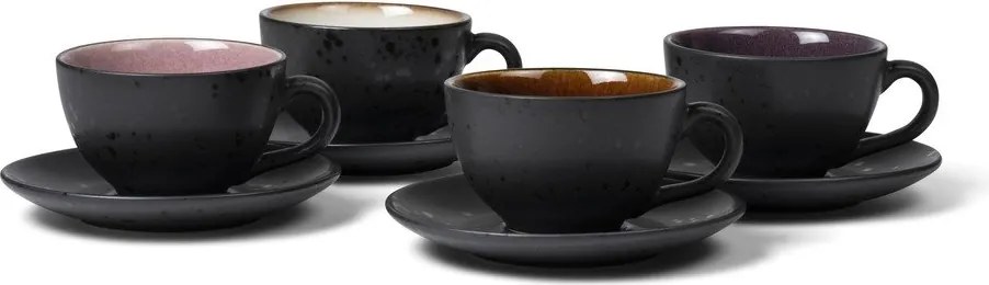 Czarne filiżanki zestaw 4 szt. ceramiczne 240 ml Gastro Black/Mix – Bitz