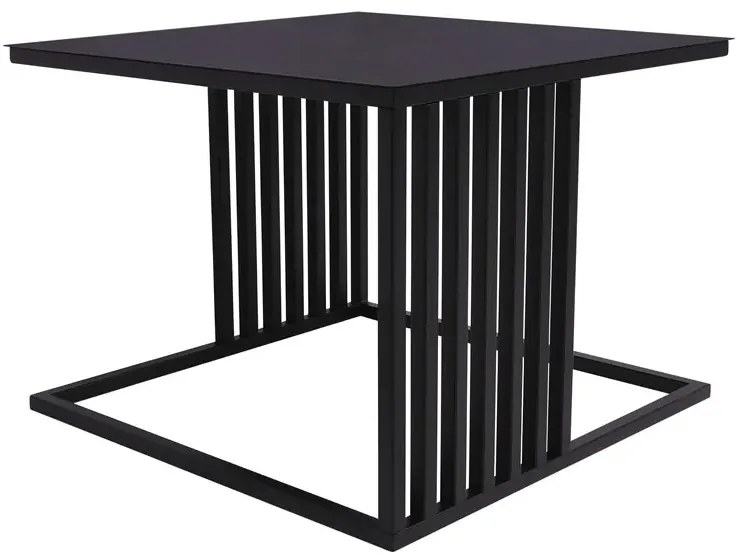 Kwadratowy Stolik Czarny Kawowy W Stylu Loft E5-N11
