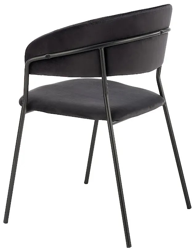 Zestaw czarnych aksamitnych metalowych krzeseł 4 szt. B7-Z19