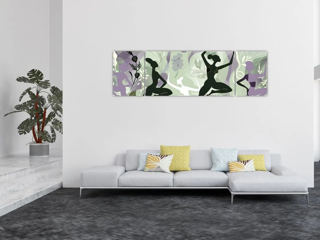 Obraz - Ilustracja przedstawiająca tancerzy (170x50 cm)