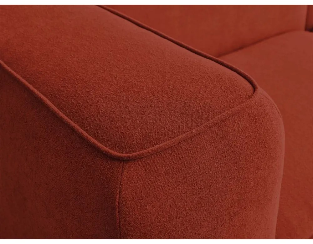 Ceglasty narożnik z materiału bouclé (prawostronny) Zephyr – Bobochic Paris