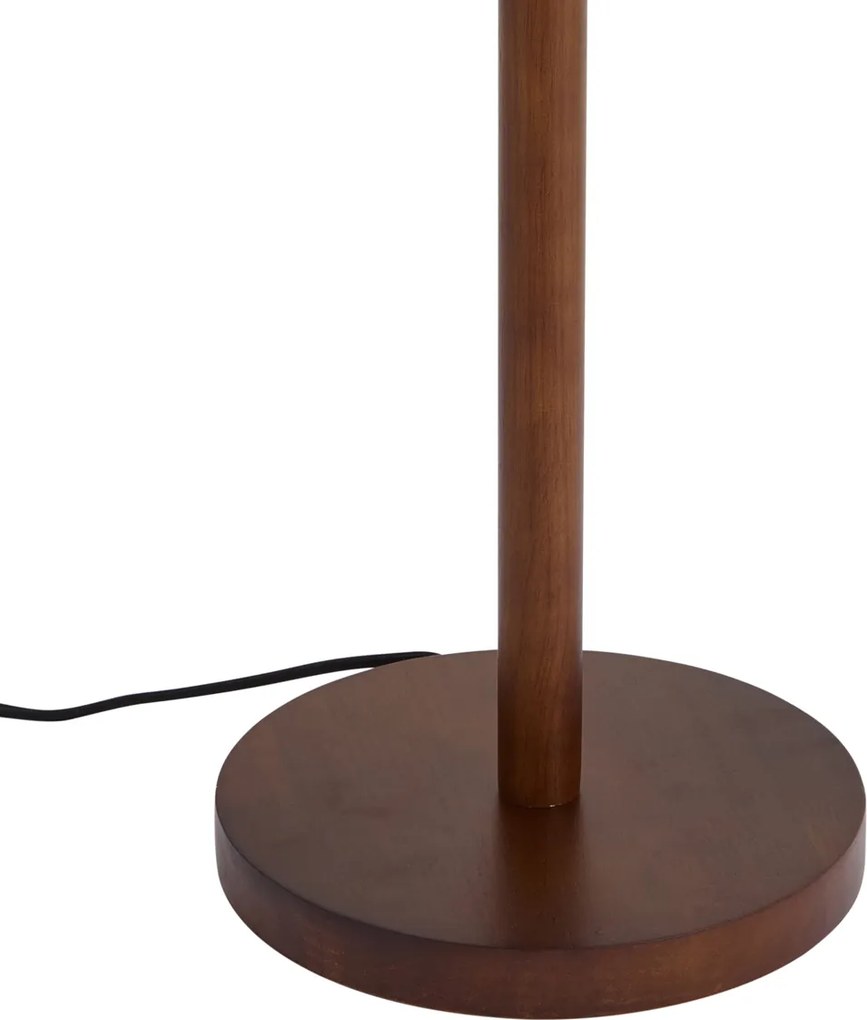Lampa podłogowa Japandi drewno orzechowe z brązowym lnianym kloszem 151cm - Mels