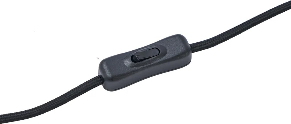 Designerska lampa stołowa czarna z przydymionym szkłem - Mochi