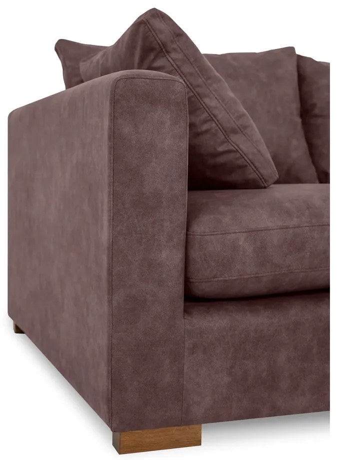 Ciemnobrązowa sofa z imitacji skóry 225 cm Hamburg – Scandic