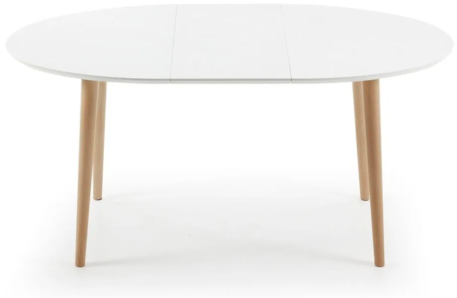 Biały rozkładany stół z białym blatem 90x120 cm Oqui – Kave Home