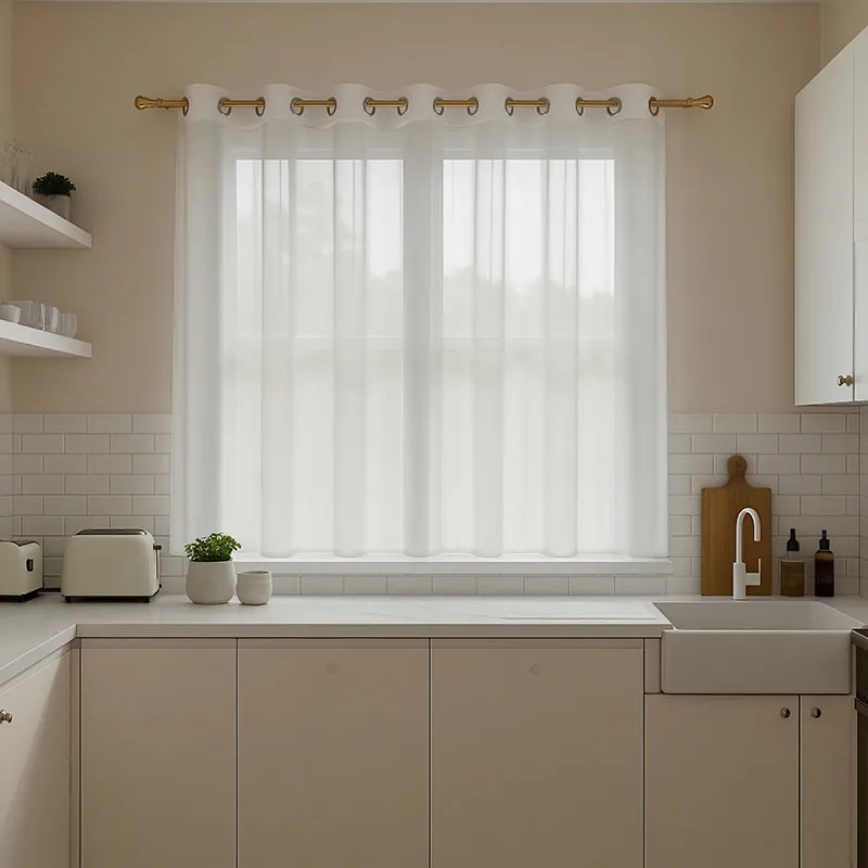 Firana gotowa Woal na przelotkach 400x160 biała nowoczesna