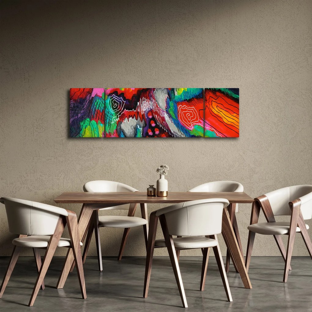 Abstrakcyjny obraz - kolory (170x50 cm)