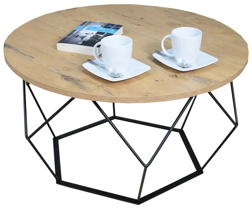 Stolik kawowy w stylu loft dąb lancelot - Liliana 4X