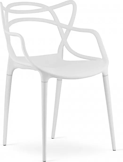 Zestaw 4 białych krzeseł plastikowych KATO