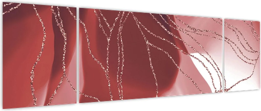 Obraz - Czerwony abstrakcyjny kwiat N⁰1 (170x50 cm)