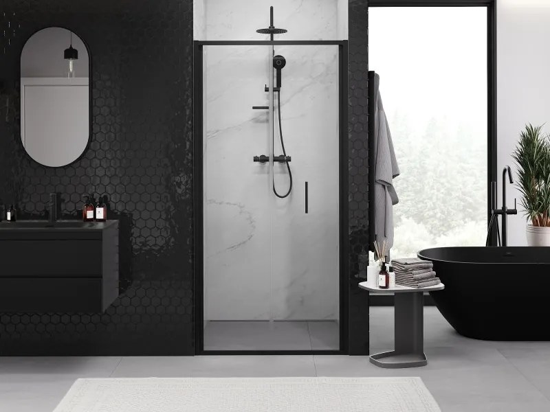 Mexen Exo-F drzwi prysznicowe składane 85 cm, transparent, czarne - 816-085-000-70-00