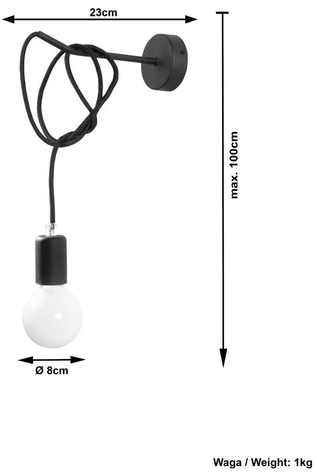 Loftowy kinkiet 8X E741 W1-M88
