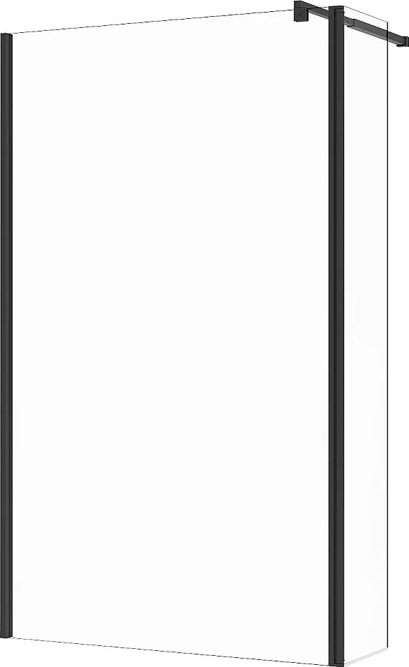 Kabina prysznicowa typu walk-in z panelem uchylnym - Czarny mat - Szkło 6 mm - (120 + 40) x 200 cm - DAREN