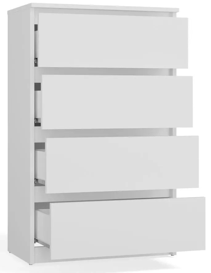 Biała skandynawska komoda 60 cm - Sulli 4X