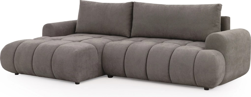 Narożnik Lutario Mini z funkcją spania lewostronny - szarobrązowa plecionka hydrofobowa Venice 2022