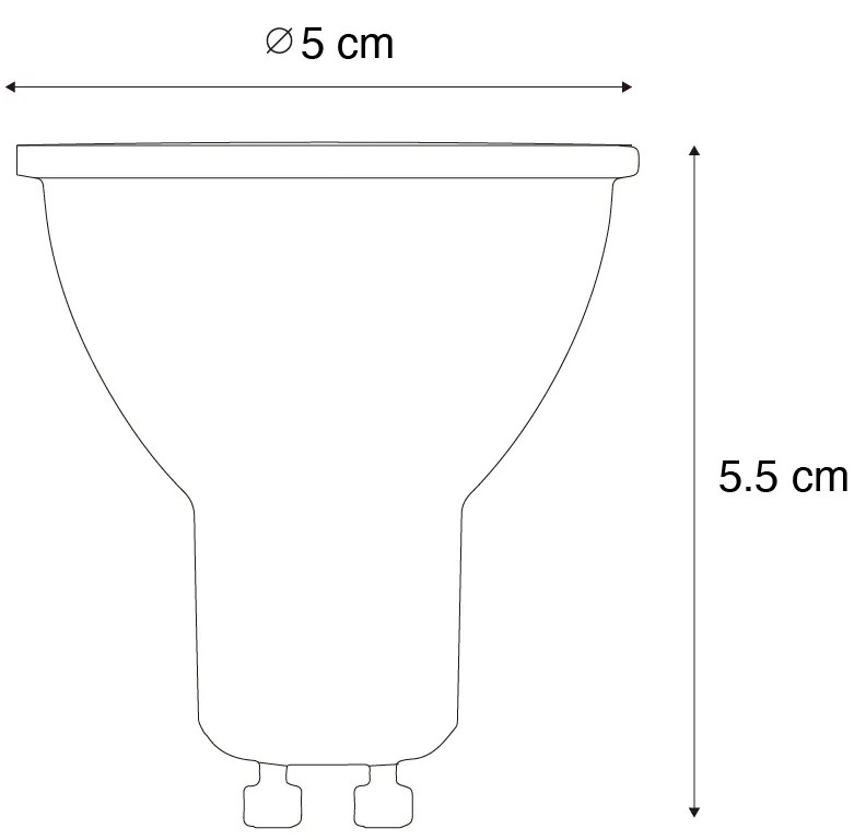 Zestaw 5 GU10 dimabre LED lamp zwart 6W 500 lm 3000K