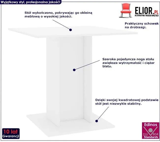 Biały stół z połyskiem Moreno 3X