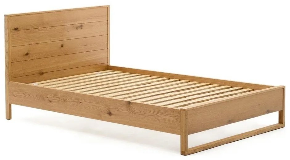 Łóżko jednoosobowe z litego drewna dębowego ze stelażem 90x190 cm Alguema – Kave Home