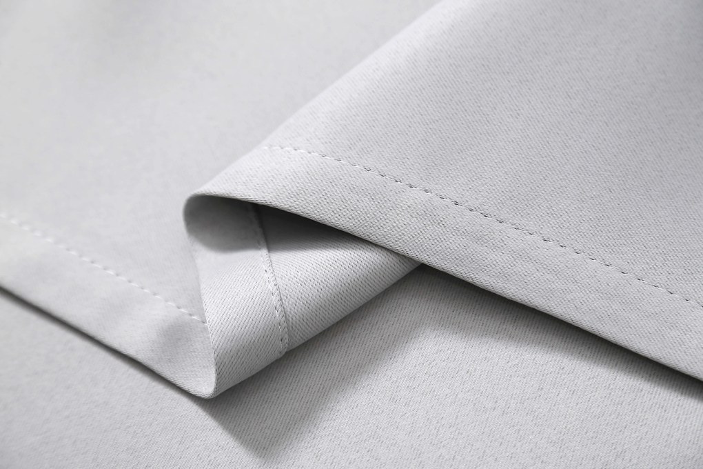 Szara zasłona OXFORD 140x270 cm Zawieszanie: Taśma z wiązaniami