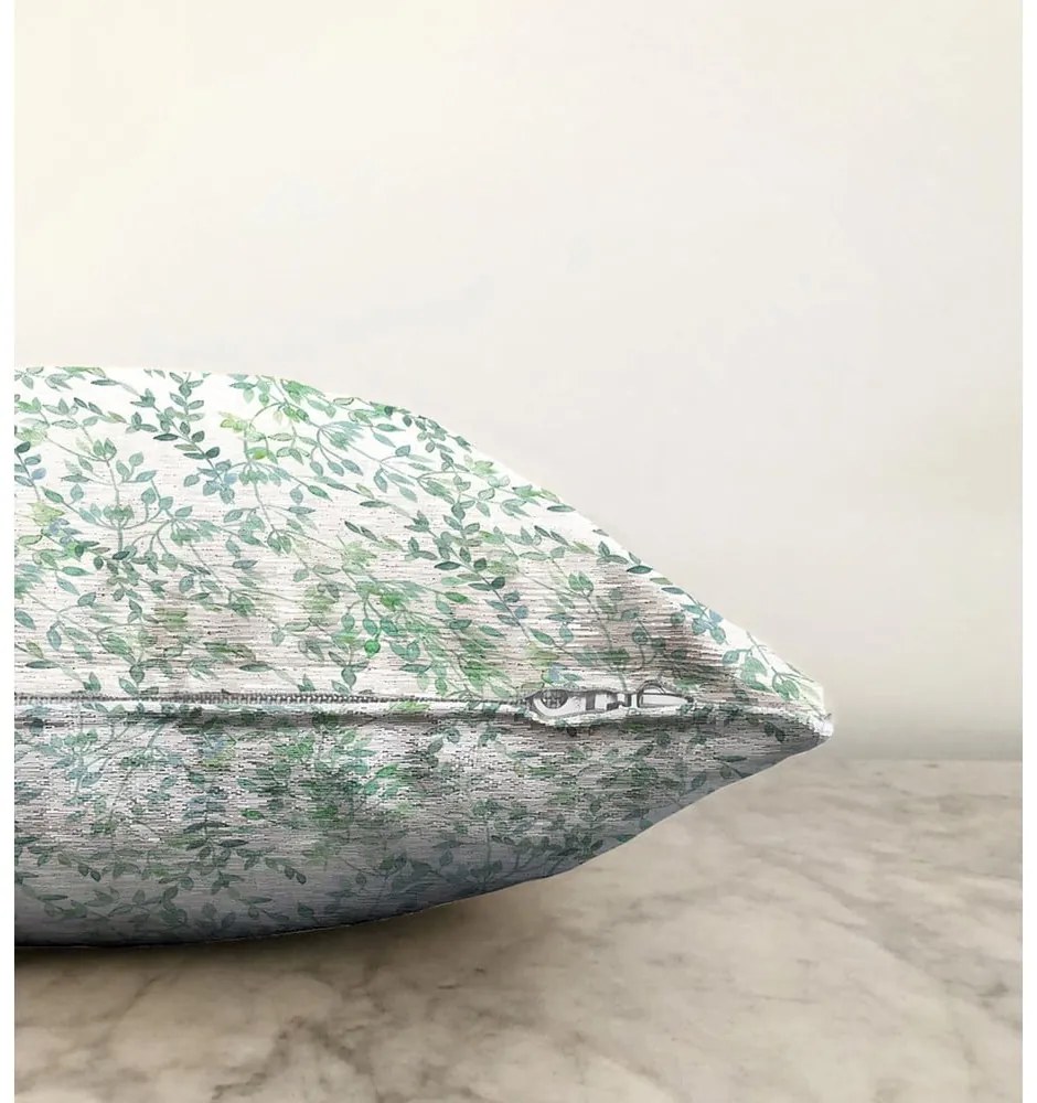 Beżowo-zielona poszewka na poduszkę z domieszką bawełny Minimalist Cushion Covers Twiggy, 55x55 cm