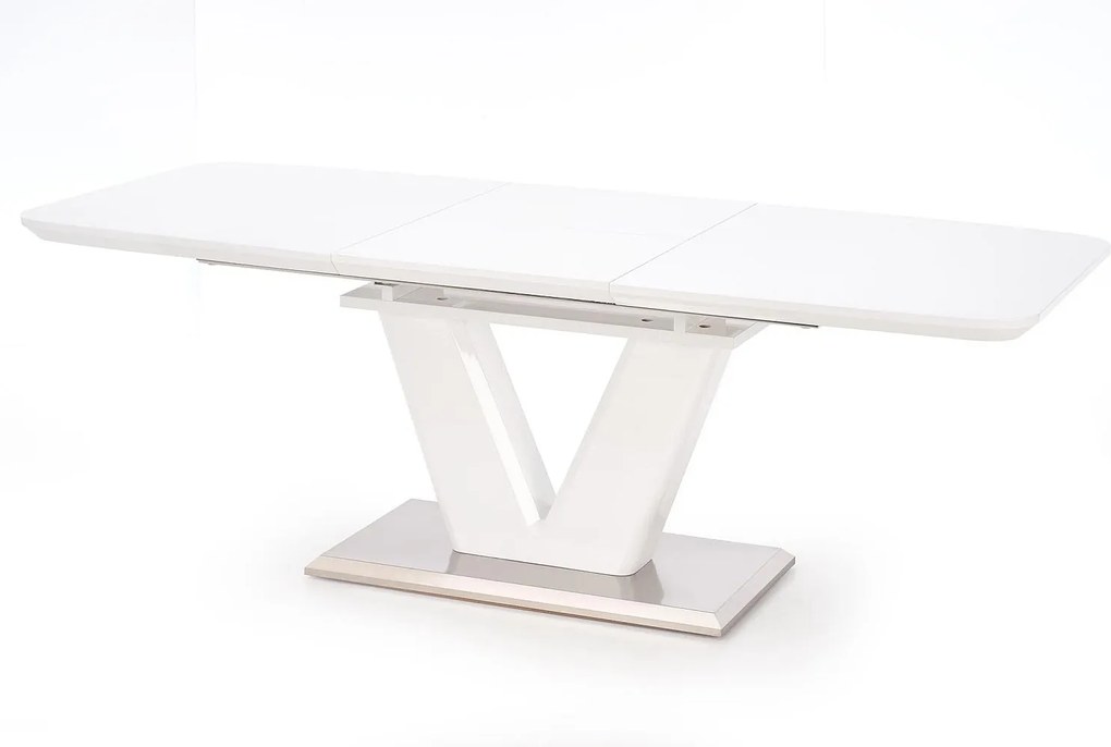 Stół MISTRAL 160(220)x90 biały/srebrny rozkładany