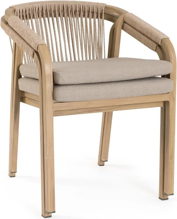 Metalowe krzesło ogrodowe w naturalnym kolorze Kalimera – Bizzotto