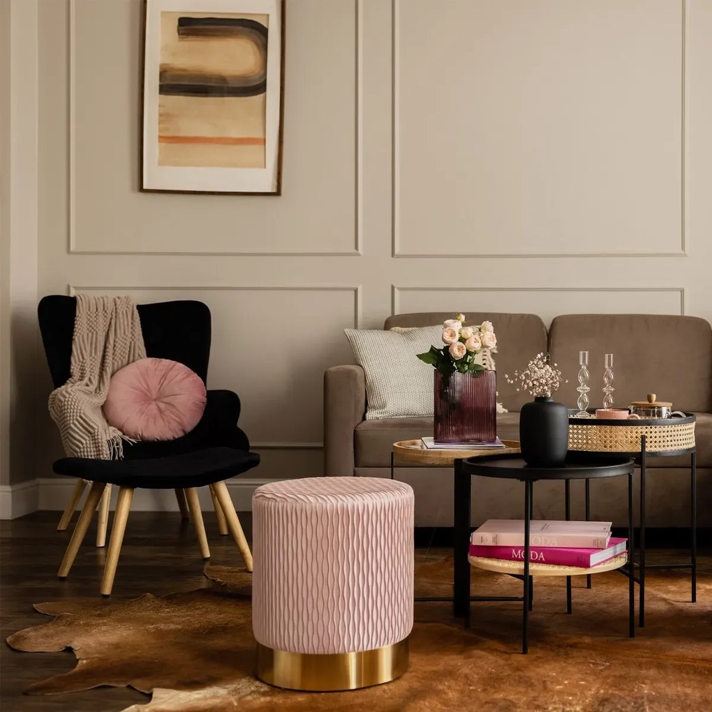 Fotel tapicerowany MOSS VELVET czarny HOMLA