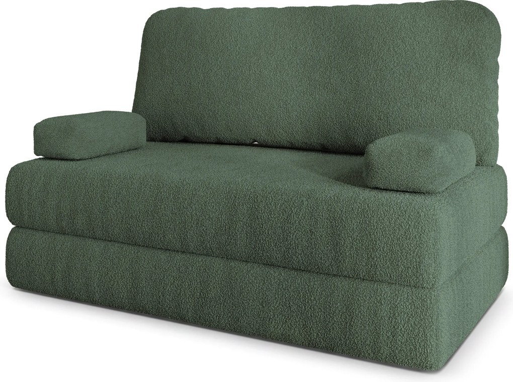 Masseno Sofa piankowa KESTE z funkcją spania, Kanapa z pianki do salonu, Bezmontażowa, Tkanina bucle – Zielony QUELLE 37
