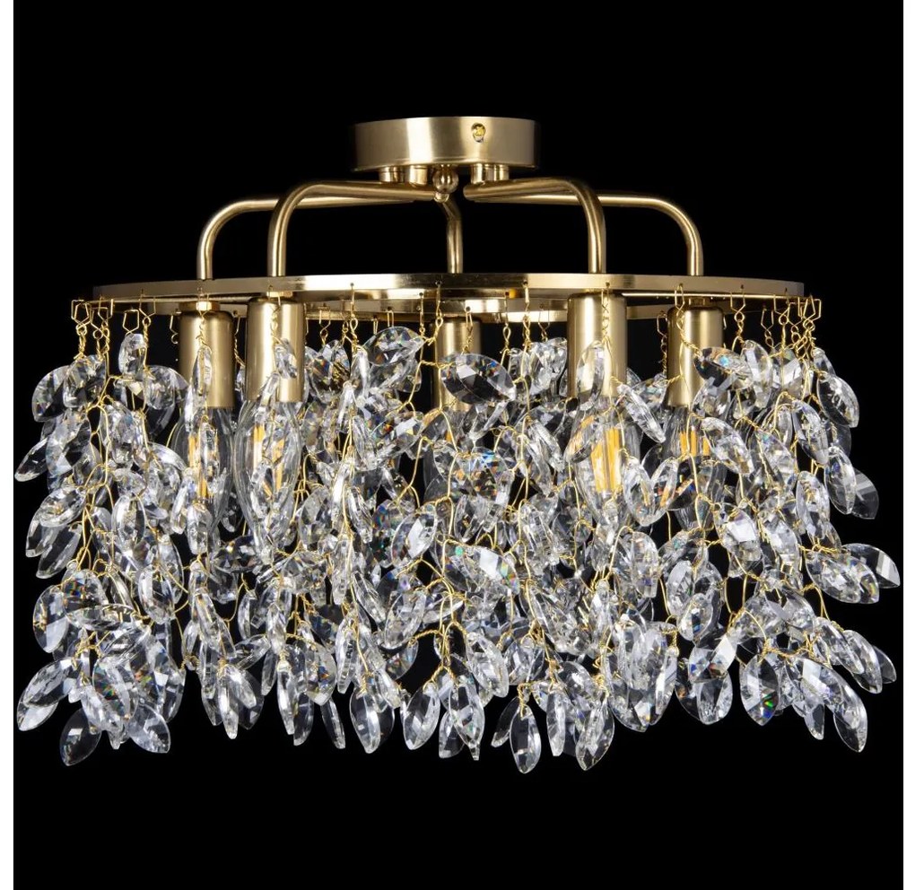 Żyrandol natynkowy 5xE14/60W/230V śr. 40 cm złoty