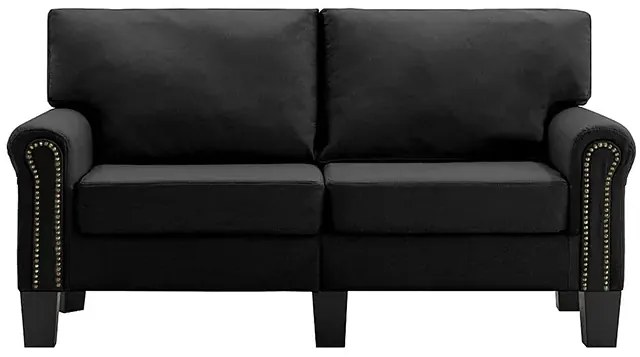 Luksusowa dwuosobowa sofa czarna - Alaia 2X